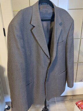 Manties Men’s 48R Wool Blend Sport Coat Blazer Made in Canada Brown Grey